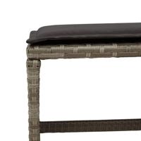 11-delige Tuinset met kussens poly rattan grijs - thumbnail