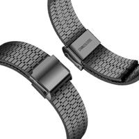 By Qubix - Metalen bandje - Zwart - Compatible met Apple watch 38mm / 40mm / 41mm / 42mm - Compatible Apple watch bandjes - thumbnail