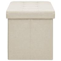 Opbergbank inklapbaar kunstlinnen crmewit - thumbnail