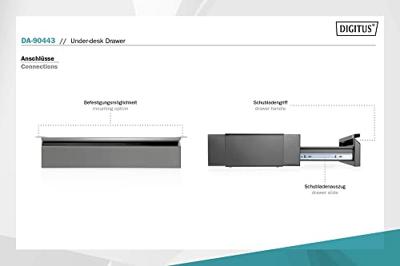 Digitus DIGITUS - Schreibtisch Unterbau-Schublade Bureaulade Hoogte: 10.8 cm (max) Zwart