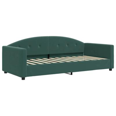 Slaapbank onderschuifbed en lades 80x200 cm fluweel donkergroen