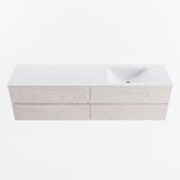 MONDIAZ VICA 180cm badmeubel onderkast Underlayment 4 lades. Wastafel CLOUD rechts zonder kraangat, kleur Talc. - thumbnail