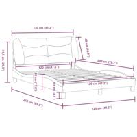 Bedframe met LED zonder matras 120x200 cm stof donkerbruin - thumbnail