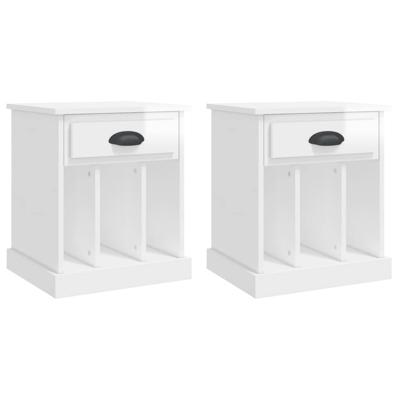 Nachtkastjes 2 st 43x36x50 cm hoogglans wit Nachtkastjes 2 st 43x36x50 cm hoogglans wit