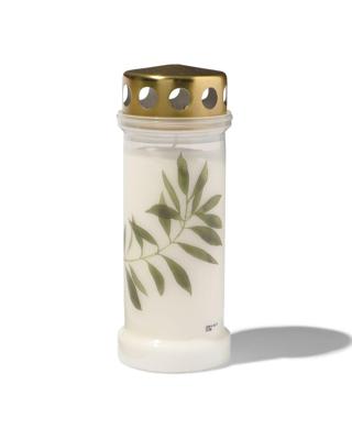 HEMA Herdenkingslicht Ø6.5x17 bladeren (wit)