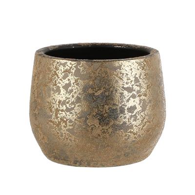 Clemente pot round gold h15,5xd19,5 cm stenen binnenpot Mica Decorations - Mica decorations Clemente pot round gold h15,5xd19,5 cm stenen binnenpot Mica Decorations - Mica decorations