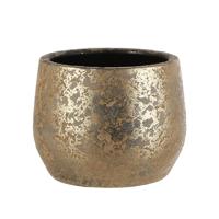 Clemente pot round gold h15,5xd19,5 cm stenen binnenpot Mica Decorations - Mica decorations - thumbnail