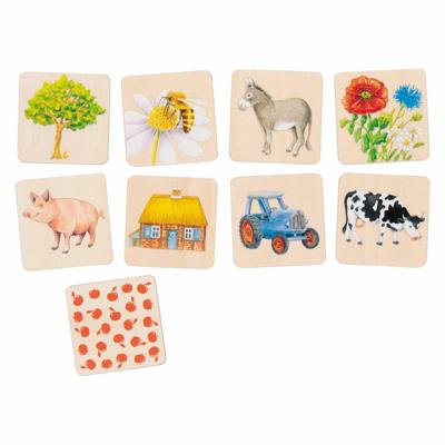 Goki houten memo op het platteland