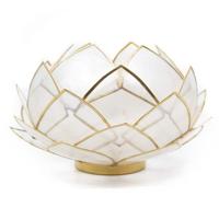 Lotus Sfeerlicht Naturel Goudrand - Groot - thumbnail