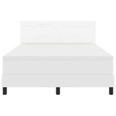 Bedframe met matras met matras Wit 140 x 190 cm Kunstleer