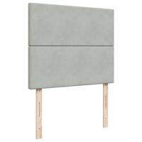 Boxspring met matras fluweel lichtgrijs 120x200 cm - thumbnail