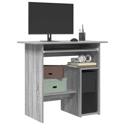 Bureau 80x45x74 cm bewerkt hout grijs sonoma eikenkleurig