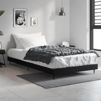 Bedframe bewerkt hout zwart 100x200 cm - thumbnail
