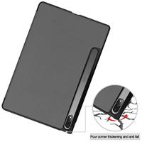 Lunso - Lenovo Tab P12 Pro - Tri-Fold Bookcase hoes - Grijs - thumbnail