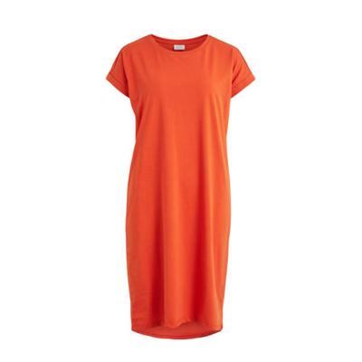VILA T-shirtjurk VIDREAMERS met biologisch katoen rood VILA T-shirtjurk VIDREAMERS met biologisch katoen rood