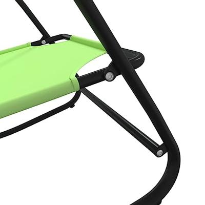 Ligstoelen 2 st schommelend staal en textileen groen