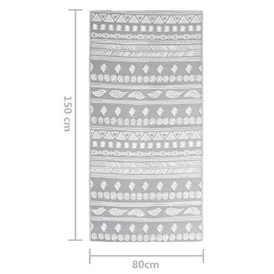 VidaXL Buitenkleed arakil 80x150 cm polypropeen grijs
