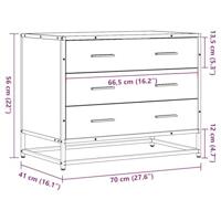 Ladekast 70x41x56 cm bewerkt hout grijs sonoma eikenkleurig - thumbnail