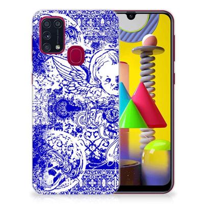 Silicone Back Case Samsung Galaxy M31 Angel Skull Blauw Silicone Back Case Samsung Galaxy M31 Angel Skull Blauw