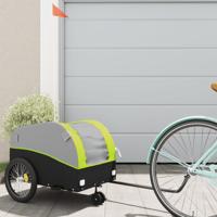 VidaXL Fietstrailer 30 kg ijzer zwart en groen - thumbnail