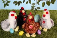 Rode kip knuffel met geluid - GIPSY TOYS - 22 cm - thumbnail