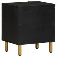 Nachtkastje 2 st 40x33x46 cm massief mangohout zwart - thumbnail