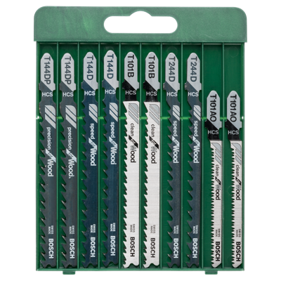 Bosch Accessories 2609256744 10-delig Set decoupeerzaagbladen T-schacht T 144 D (2 x), T 244 D (2 x), T 101 B (2 x), T 101 AO (2 x), T 144 DP (2 x) 10 stuk(s) Bosch Accessories 2609256744 10-delig Set decoupeerzaagbladen T-schacht T 144 D (2 x), T 244 D (2 x), T 101 B (2 x), T 101 AO (2 x), T 144 DP (2 x) 10 stuk(s)