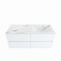 MONDIAZ VICA-DLUX 120cm badmeubel onderkast Talc 4 lades. Inbouw wastafel CLOUD rechts 1 kraangat, kleur Frappe. - thumbnail