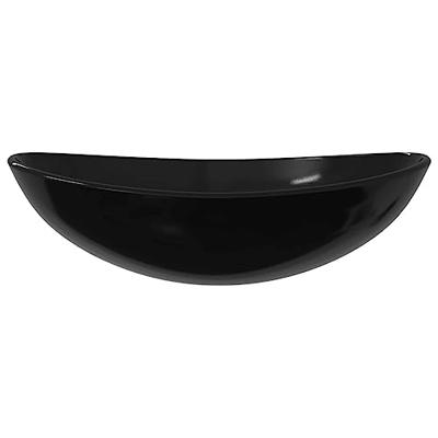 VidaXL Wasbak 54,5x35x15,5 cm gehard glas zwart