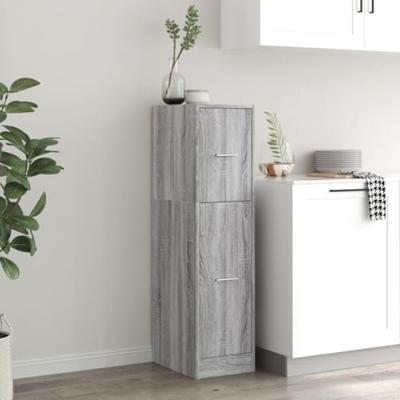 Apothekerskast 30x41x118 cm bewerkt hout grijs sonoma eiken