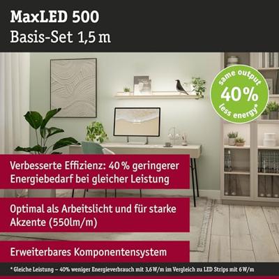 Paulmann MaxLED 500 71232 LED-strip basisset Met connector (male) 230 V, 24 V/DC 1.5 m Warmwit 1 set(s) Paulmann MaxLED 500 71232 LED-strip basisset Met connector (male) 230 V, 24 V/DC 1.5 m Warmwit 1 set(s)