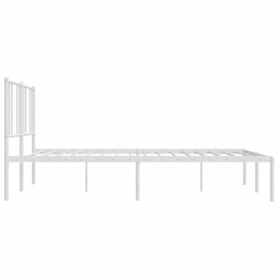 Bedframe met hoofdbord metaal wit 200x200 cm - thumbnail