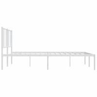 Bedframe met hoofdbord metaal wit 200x200 cm - thumbnail