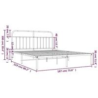 Bedframe met hoofdbord metaal wit 183x213 cm - thumbnail