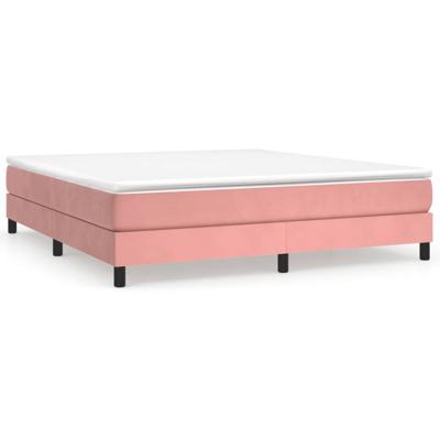 Boxspring met matras fluweel roze 160x200 cm