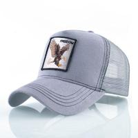 Katoenen geborduurde dierlijke Baseballcap (grijze Eagle) - thumbnail