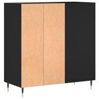 Platenkast 84,5x38x89 cm bewerkt hout zwart - thumbnail
