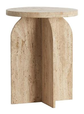 Light & Living Bijzettafel 'Otinia' Travertin, 56cm hoog, kleur Zand