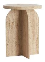 Light & Living Bijzettafel 'Otinia' Travertin, 56cm hoog, kleur Zand - thumbnail