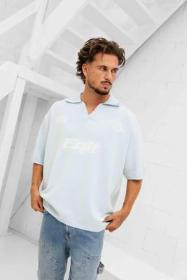 Equalité Knit Polo Heren Lichtblauw - Maat XS - Kleur: LichtblauwWit | Soccerfanshop