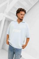 Equalité Knit Polo Heren Lichtblauw - Maat XS - Kleur: LichtblauwWit | Soccerfanshop - thumbnail