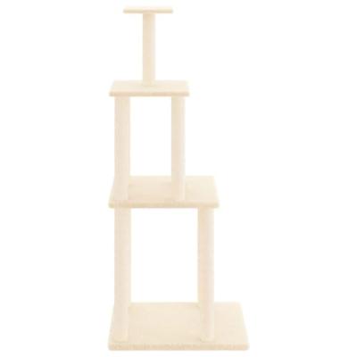 Kattenmeubel met sisal krabpalen 149 cm crmekleurig