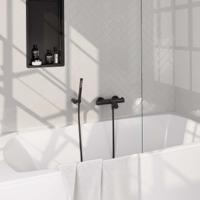 Black Carving opbouw baddouche thermostaatkraan SET 03 mat zwart - thumbnail