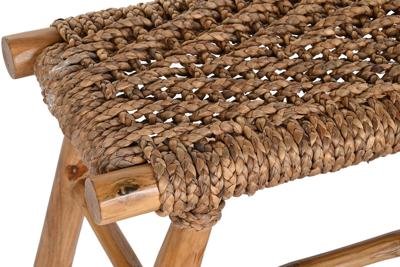 Kruk DKD Home Decor Natuurlijk Lichtbruin Rotan Teakboom Teakhout 90 x 32 x 45 cm