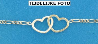 TFT Armband Zilver Hartjes 1,9 mm 16 + 3 cm