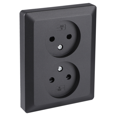 Q-Link Contactdoos | Inbouw | 2-voudig | Met Aanraakbeveiliging | Zwart - 01.094.49