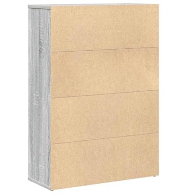Boekenkast 60x24x85 cm bewerkt hout grijs sonoma eikenkleurig