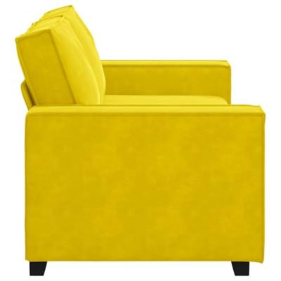 Tweezitsbank 140 cm fluweel geel - thumbnail