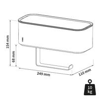 Tiger 2-Store Toiletrolhouder met opbergbakje Zwart 800378 - thumbnail