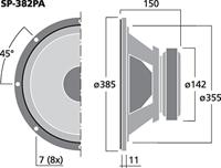 Monacor SP-382PA 15 inch 38.5 cm Woofer 150 W 8 Ω - thumbnail